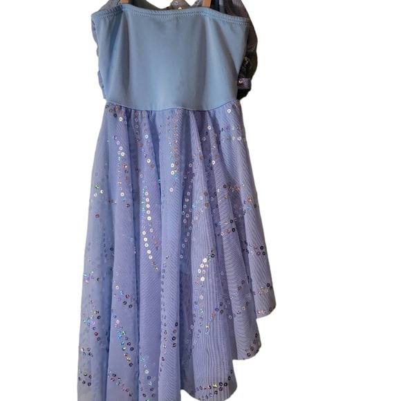 Girls Dressy Dress Light Blue Sleeveless Sequin Tulle Easter Weddings Specials - Picture 2 of 5